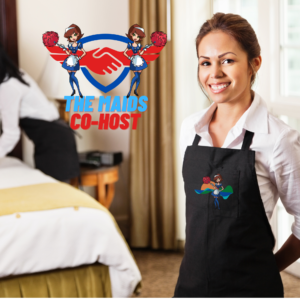 House cleaning Surf coast 17 The Maids cleaner posing for the camera infront of nicely prepared room for rental guests